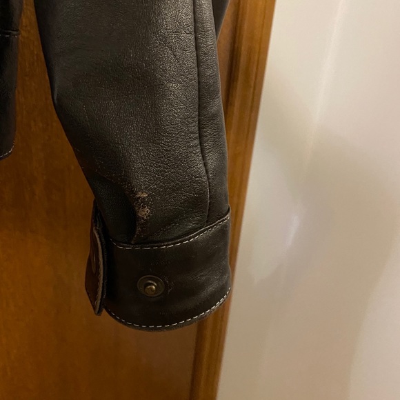 Men’s Brown Leather Moto Jacket - Picture 9 of 9